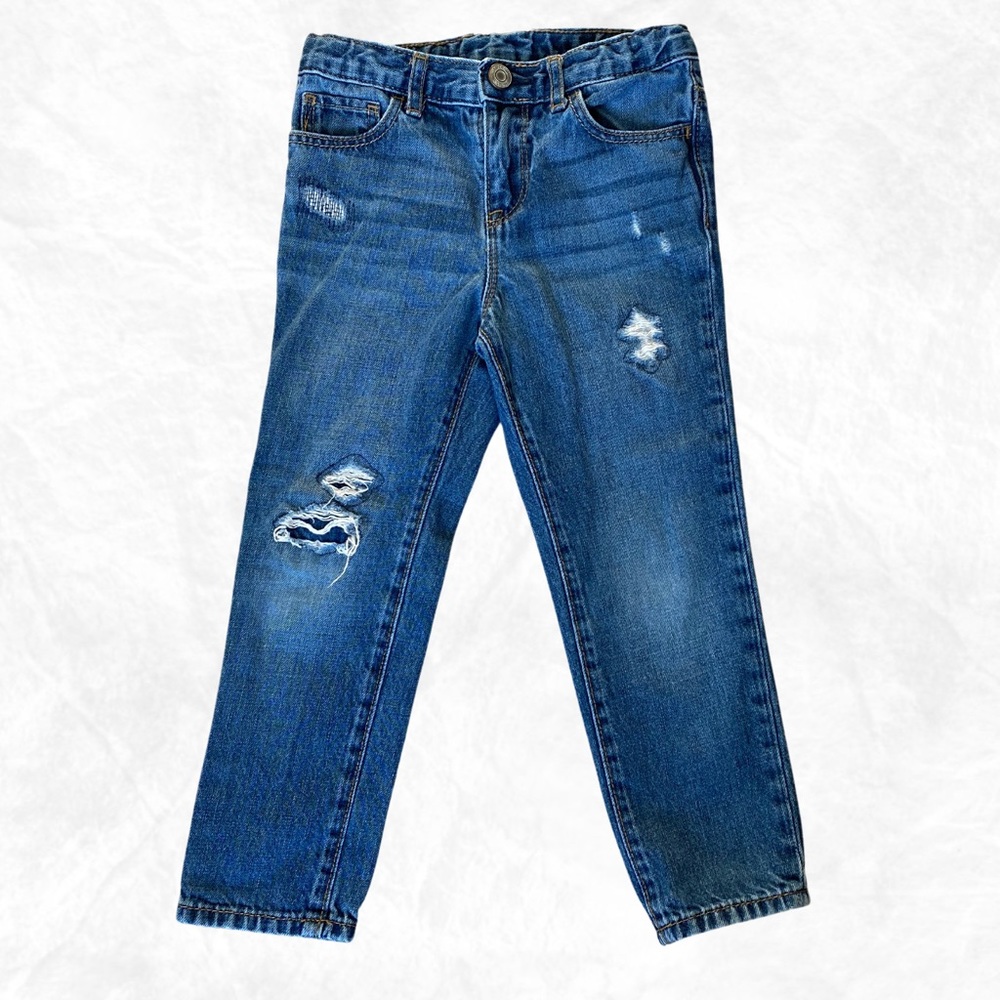 3/$15 Gap Denim Distressed Jeans Size 5 Jeans Adjustable Electric Waistband VGUC